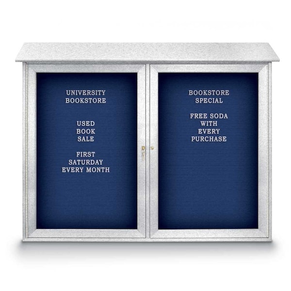 Indoor Enclosed Combo Board, 48"x36", Satin Frame/White Porc & Pearl